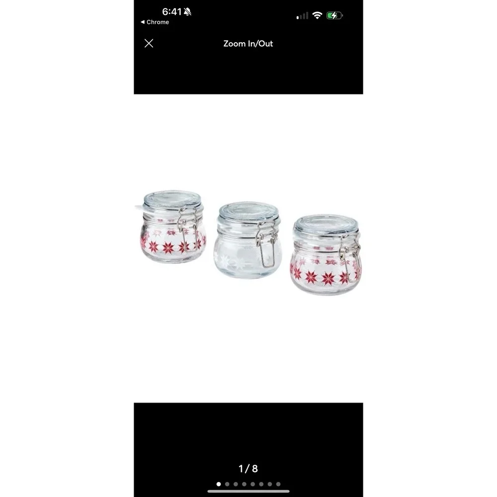 IKEA Vitner Snowflake Mini Storage Jars Christmas Holiday 4 oz. Set of 3 New Box